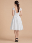Preview: Kurzes Brautkleid aus Spitze mit Tellerrock Standsamtkleid Ivory